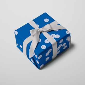 Feuille d'emballage cadeau Smiles | Papier d'emballage | Papier artisanal | Bleu 2