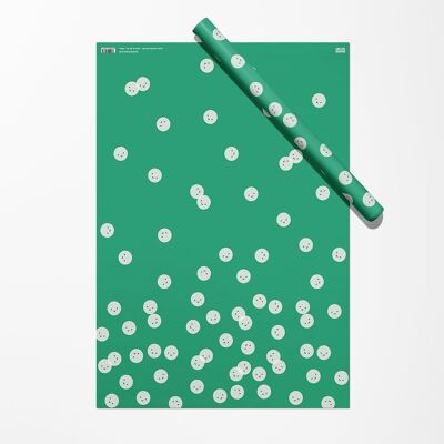 Hoja de papel de regalo Sonrisas | Papel de regalo | Papel artesanal | Verde