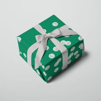 Feuille d’emballage cadeau Sourires | Papier d'emballage | Papier artisanal | Vert 2