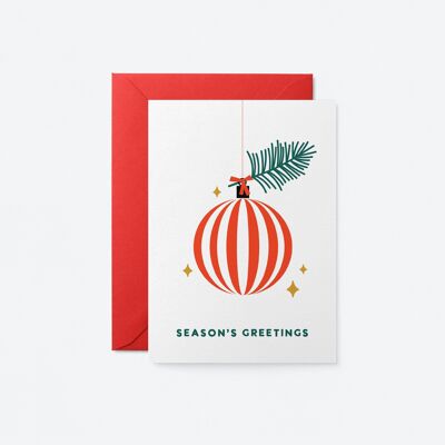 Salutations de la saison - Carte de voeux de Noël