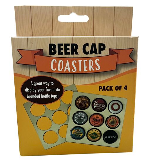 Beer Bottle Cap Coasters - Novelty Gifts for Men, Reusable