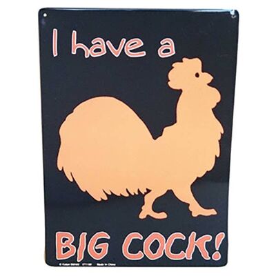 Big Cock - Cartel de chapa, regalo de mordaza