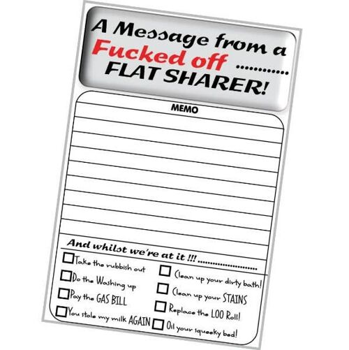 Memo Pad - Flat Sharer - Notepad - Novelty Gifts