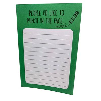 Memo Pad - People I'd Punch Notepad - Novelty Gifts