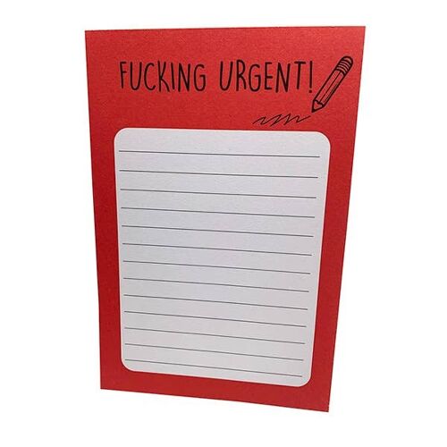 Memopad - Fucking Urgent - Stocking Stuffer/Filler, Notepad