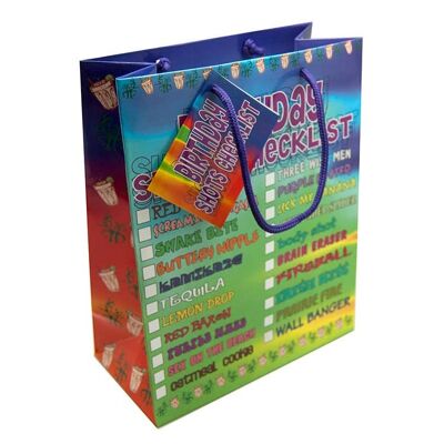 Gift Bag Birthday Shots Checklist - Novelty Gifts