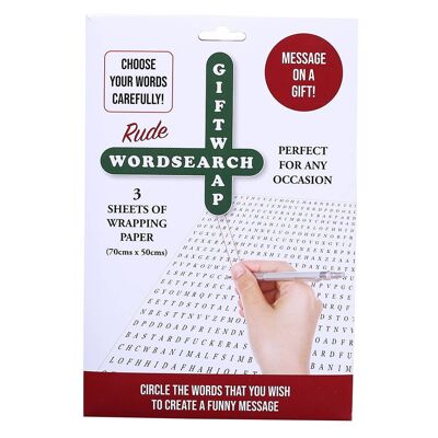 Gift Wrap Word Search - Naughty - Gift wrap, wrapping Paper