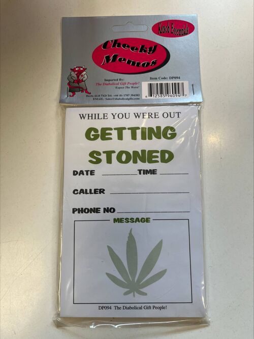 Cheeky Memo - Getting Stoned - Novelty Gifts, Memo Pad,