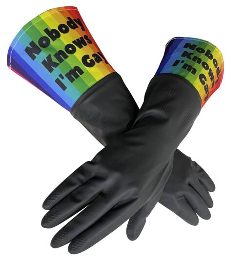 W/U Gloves - Nobody Knows I'm Gay Pride Month Gifts LGBTQIA+ - Novelty Gifts