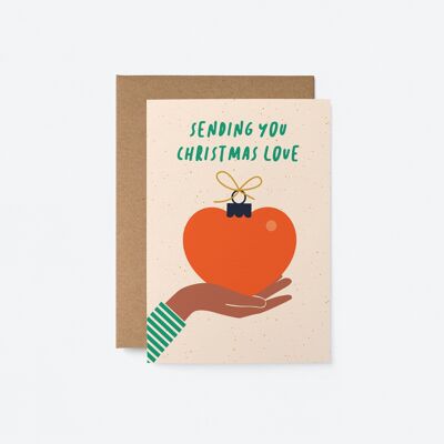 Enviándote amor navideño - Tarjeta de felicitación de temporada - Tarjeta navideña