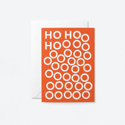 Ho ho ho - Happy Christmas - Seasonal Greeting Card - Holiday Card