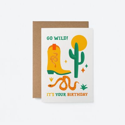 Go wild! It's your birthday! - Greeting card