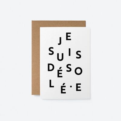 Je suis désolé·e - Carte de voeux