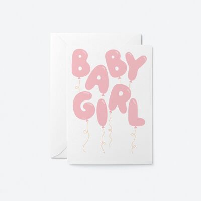 Bébé fille - Carte de voeux d'anniversaire