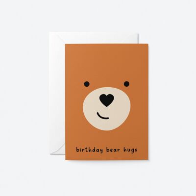 Abbracci dell'orso di compleanno - Biglietto d'auguri