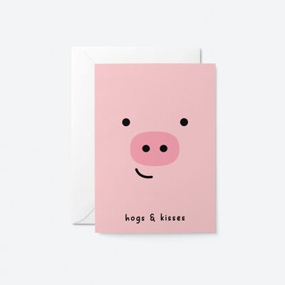 Hogs & Kisses - Carte de voeux d'amour
