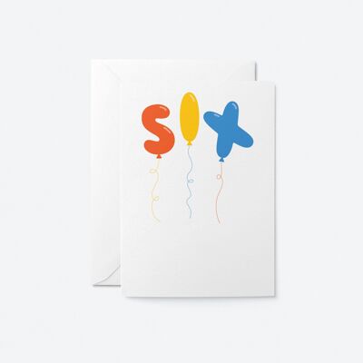 Six - 6ème anniversaire - Carte de vœux