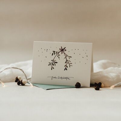 Christmas card mistletoe