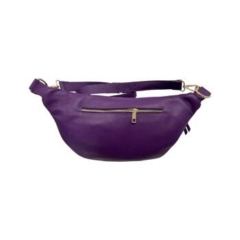 GRAND SAC BANANE CUIR GRAINE 39CM VIOLET 3