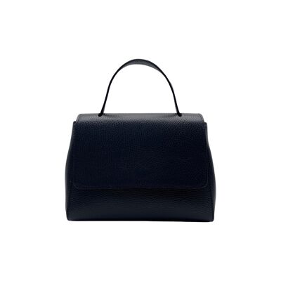 IRENE MARINE GRAINED LEATHER HANDLE BAG