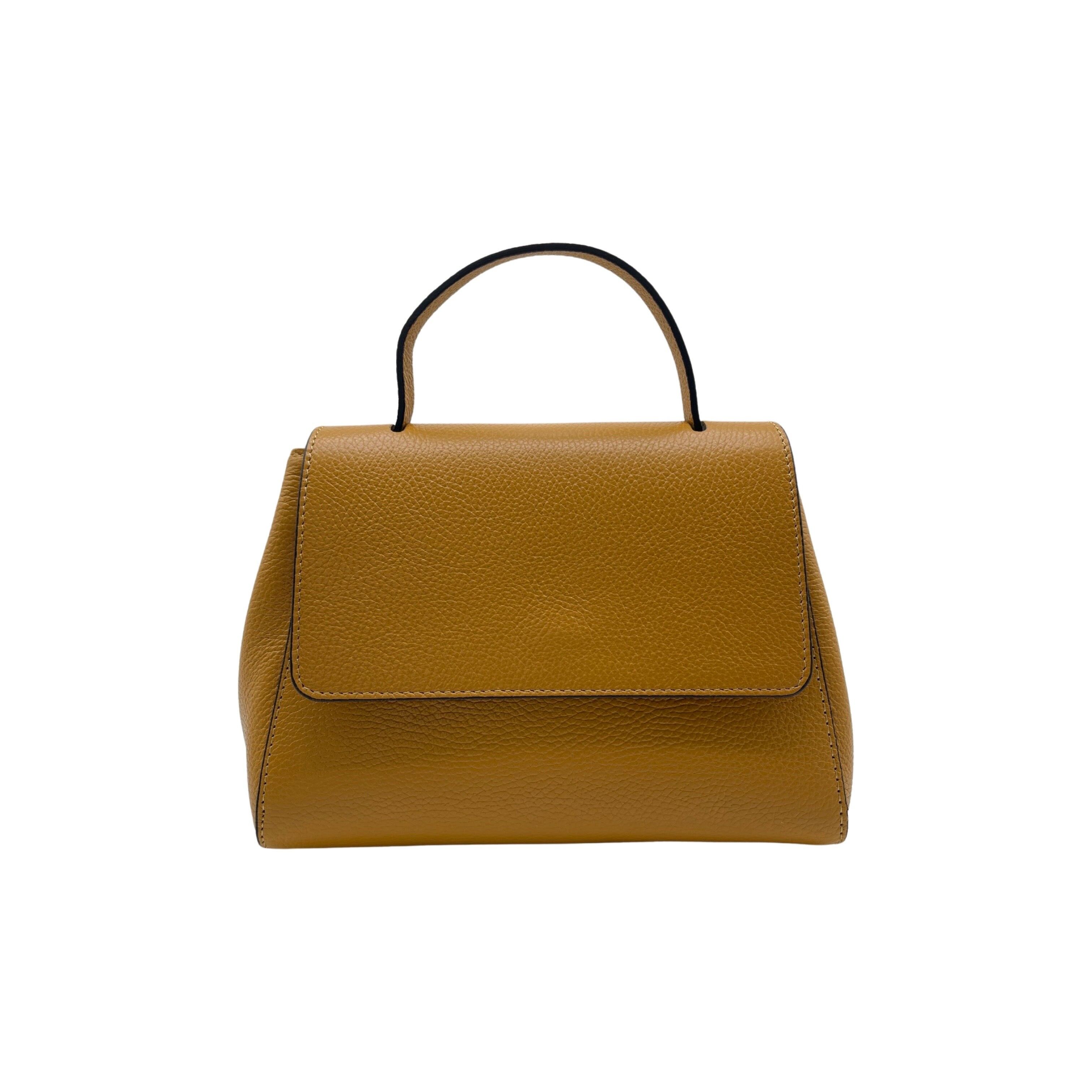 BORSA A MANO IRENE IN PELLE GRANATA OCRE