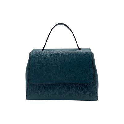 SAC PORTE MAIN CUIR GRAINE IRENE VERT