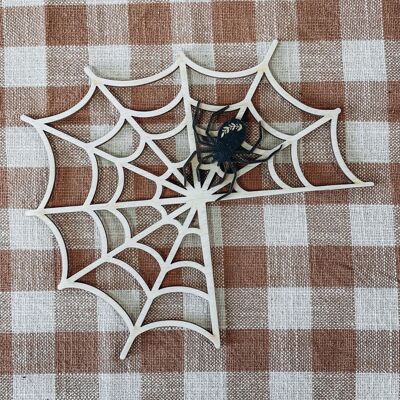 Wooden corner spider web
