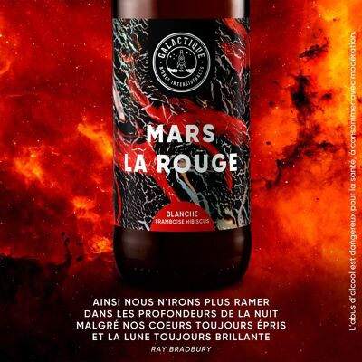 Breton organic artisanal raspberry-hibiscus white beer - Mars la Rouge - Hefeweizen – 4.7%