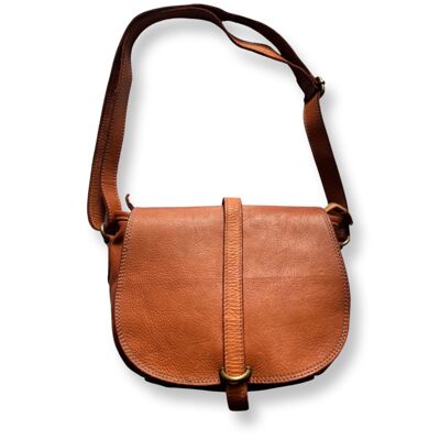 Borsa in pelle di vacchetta 26 cm Cognac LOUISA