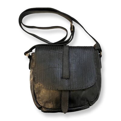VALENTINA black vintage style cowhide leather bag