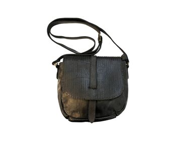 Sac en cuir de vachette style vintage noir VALENTINA 4