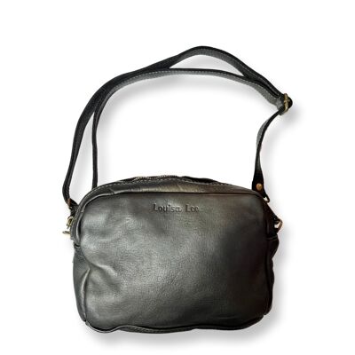 PETER black vintage style leather bag