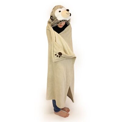 Cozy Noxxiez Animal Hooded Blanket Hedgehog