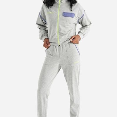 Leisure suit with zipper gray