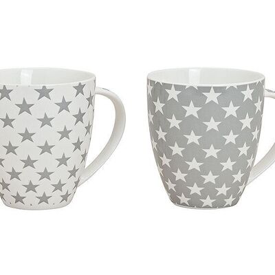 Jumbo cup stars made of porcelain, 2 assorted (W/H/D) 14x12x10.5cm, 600ml