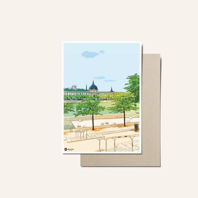 Postkarte vom Hôtel Dieu in Lyon