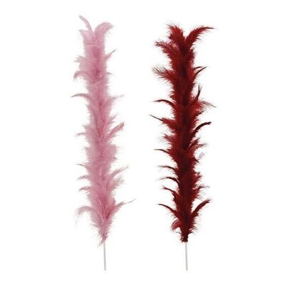 Feather branch Bordeaux, pink, 2-fold, (H) 70cm