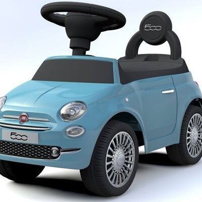 TURBO CHALLENGE - Fiat 500 - Trotteur - 119095 - Roues Libres - Bleu - 25Kg Max - Plastique - Piles Non Incluses - Jouet Enfant - Cadeau - À Partir de 12 mois