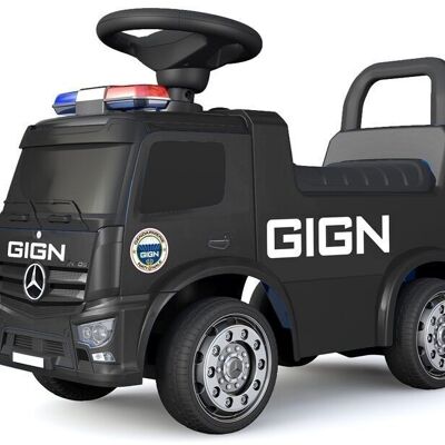 TURBO CHALLENGE - Mercedes Antos GIGN - Trotteur - 119218 - Roues Libres - Noir - 25Kg Max - Plastique - Piles Non Incluses - Jouet Enfant - Cadeau - À Partir de 12 mois