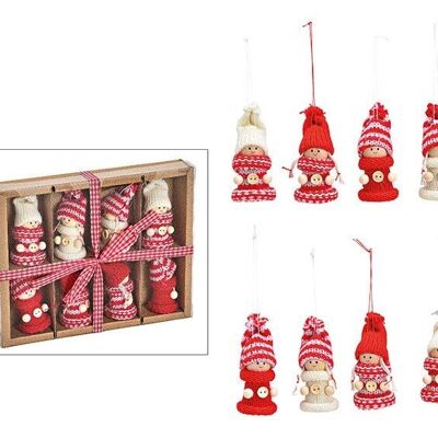 Hanger set winter child 4x7x3cm made of textile red