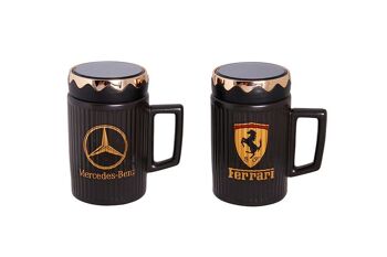 Mug en céramique avec couvercle, en 4 modèles. FERRARI, MERCEDES, PORSCHE, LAMBORGHINI DF-724 3