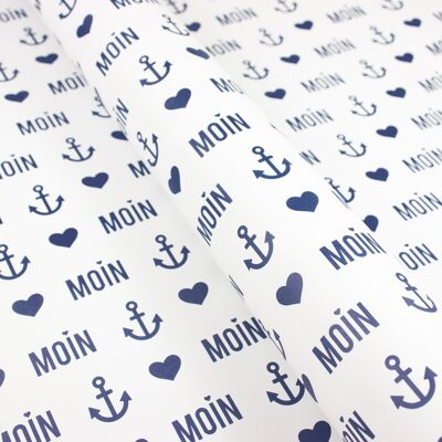 Maritime wrapping paper Moin made from recycled paper