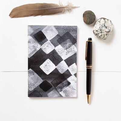 A6 pocket notebook geometric graphic watercolor black and white