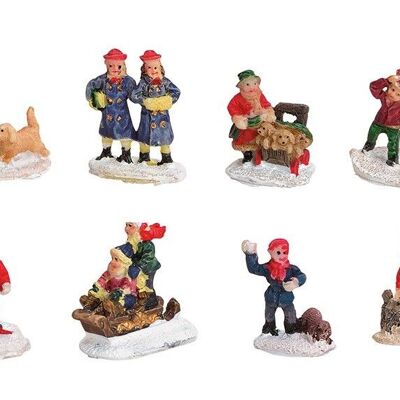 Figurines de Noël miniatures en poly multicolore 8 plis