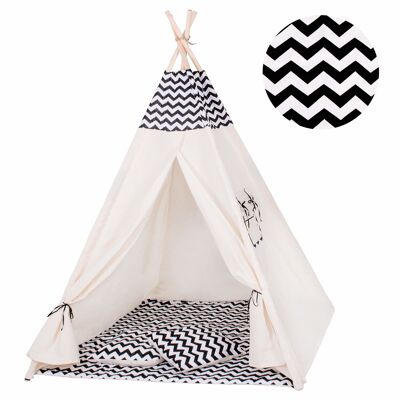 Tente tipi wigwam tente de jeu à motif zigzag