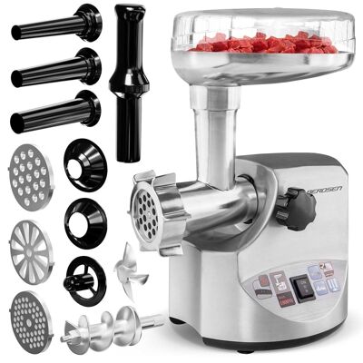 Meat grinder - electric - 700/1800W - incl. 3 mesh thicknesses