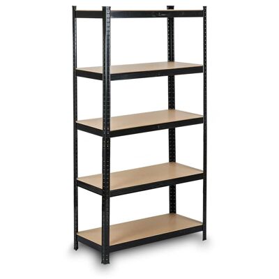 Shelving unit storage rack - Metal - 150x75x30 cm - Black