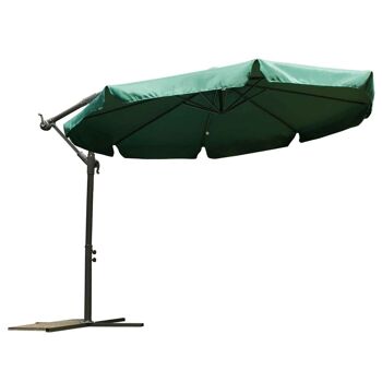 Parasol flottant XL - 350 cm - vert - parasol de jardin pliant