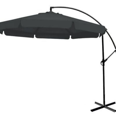 Floating parasol 300 cm gray - retractable garden parasol
