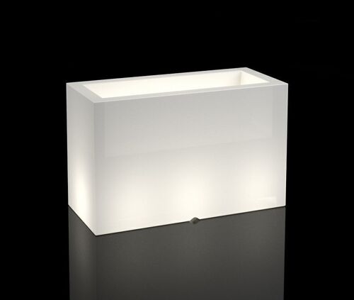 Bloempot wit - 80 x 35 x 50 cm - met ledverlichting
